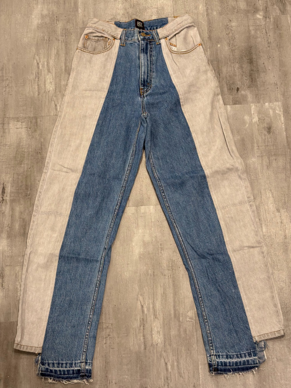 BDG Blue And Grey Denim Jeans with Contrast Stitching